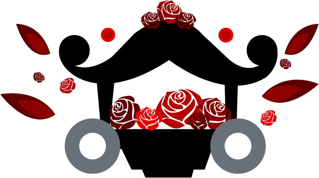 stagecoach with roses